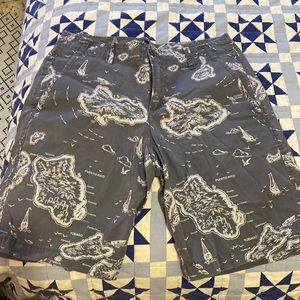 Gap shorts with map of Caribbean islands